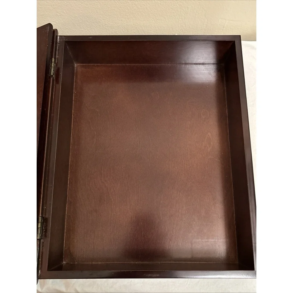 VTG 1991 The Bombay Company Book Box Mahogany Wood Hinged Large 14x11.5x3.5